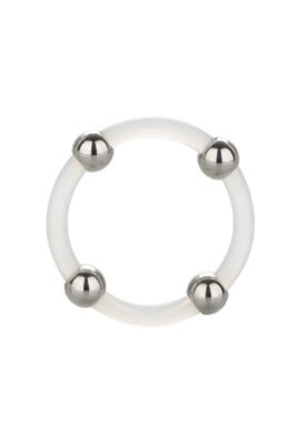 Steel Beaded Silicone Ring L - CLEAR