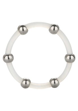 Steel Beaded Silicone Ring XL - CLEAR