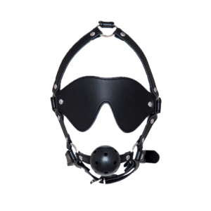 Blindfold with Breath Ball Gag Black