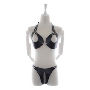 Fetish Bra and Panty Set OS Black