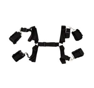 Plush Long Hogtie and Bed Restraints Black