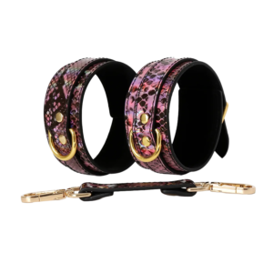 Snake PU Ankle Restraints Pink
