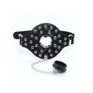 Mouth Gag with Closure Black - Silver
