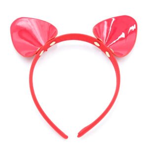 Hair Band with Ears Shiny Red