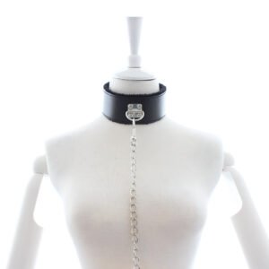 Plush Collar + Leash Black