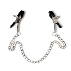 Nipple Clamp/Chain Silver/Black - Silver / Black