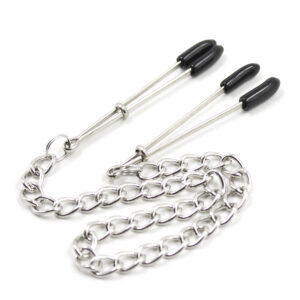 Nipple Clamps/Chain Silver/Black - Silver / Black