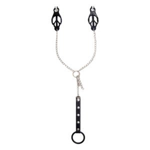 Nipple Clamps / Penis Ring Silver/Black - Silver / Black