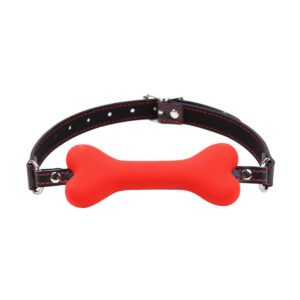 Silicone Bone Gag Black/Red - Black/ Red