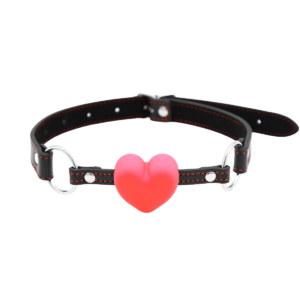 Heart Mouth Gag Black/Red - Black/ Red