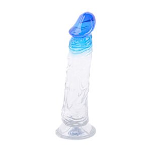 Dildo TPR DD 9.0" Transparant with Tip Blue