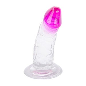 Dildo TPR DD 6.0" Transparant with Tip Pink