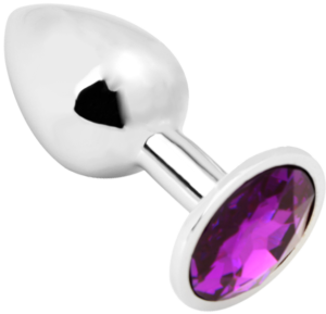 Rosebud Anal Plug medium silver - dark violett