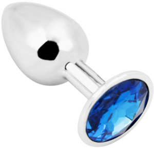 Rosebud Anal Plug small silver - dark blue