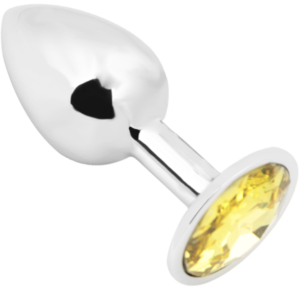 Rosebud Anal Plug medium silver - yellow