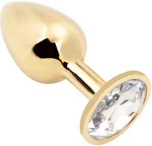 Rosebud Anal Plug large gold - clear