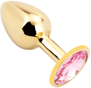 Rosebud Anal Plug large gold - pink