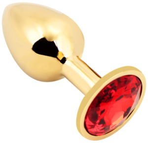 Rosebud Anal Plug large gold - red