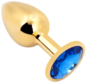 Rosebud Anal Plug small gold - dark blue