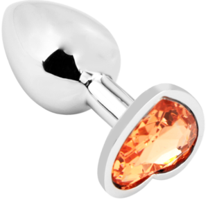 Heart shape Anal Plug large silver - gold