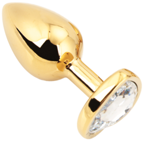 Heart shape Anal Plug small gold - clear