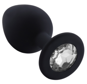 Rosebud Silicone Anal Plug small Black - Clear