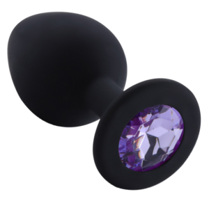 Rosebud Silicone Anal Plug large Black - Light Violett