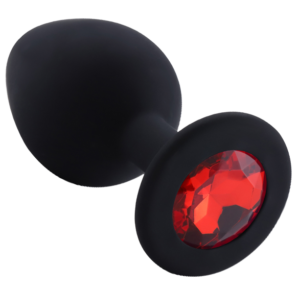 Rosebud Silicone Anal Plug small Black - Red