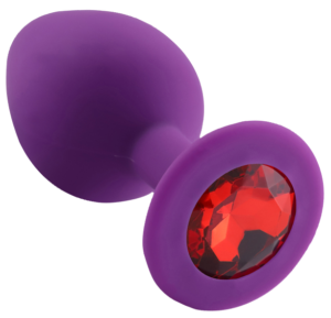 Rosebud Silicone Anal Plug large Purple - Red