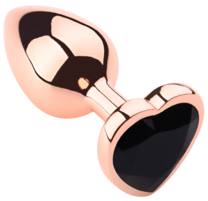 Heart shape Anal Plug Medium Rose Gold - Black