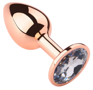 Rosebud Anal Plug Large Rose Gold - Clear
