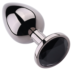 Rosebud Anal Plug Small Black Metallic - Black