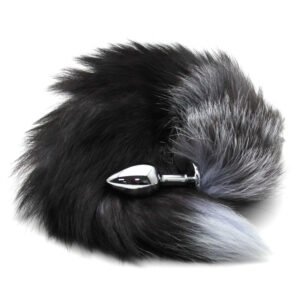 Foxtail Black/Grey 45cm with Buttplug 28mm
