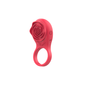 Rose Shape Vibrating Cockring Red
