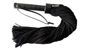 Long Suede Flogger Leather Handle Black
