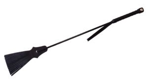 Leather Tasselled Riding Crop Black