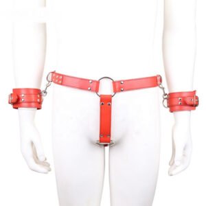 Sexy panty with wrist restraints - Red