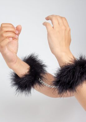 Marabou Handcuffs - BLACK