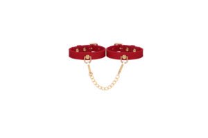 Silicone Hand Restaints with Chains Red