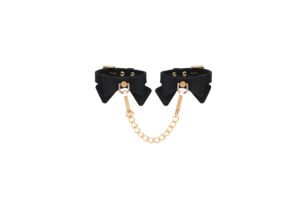 Silicone Hand Restaints with Bow and Chains Black