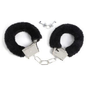 Fluffy Metal Handcuffs Black