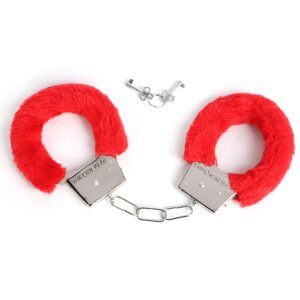 Fluffy Metal Handcuffs Red