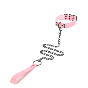 Gothic Collar + Leash Pink