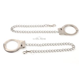 Long Chain Tin Handcuffs Silver