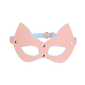 Macaron Leather Cat Mask - Pink