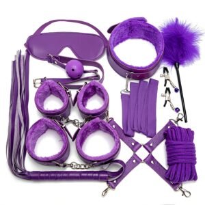 BDSM Set (11pcs) #Purple Hair - Black