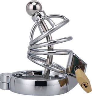 Baron Cock Cage with Mesh Belt 45mm Silver