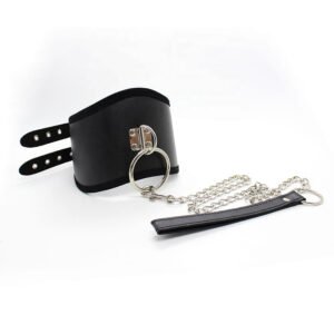 Neck collar with leash black