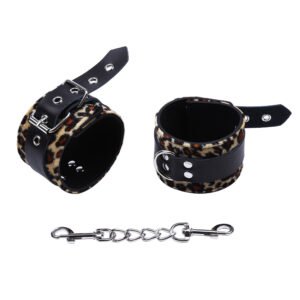 Ankle Restraints Leopard - Black