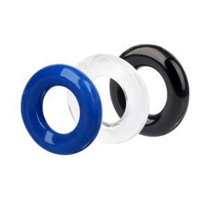 Cockring set (3pcs) Clear/Blue/Black